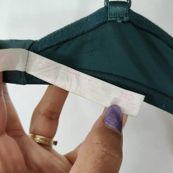 Victorias Secret PINK Wear Everywhere Pushup Bra Women Size 34D Green Underwire - Picture 5 of 11